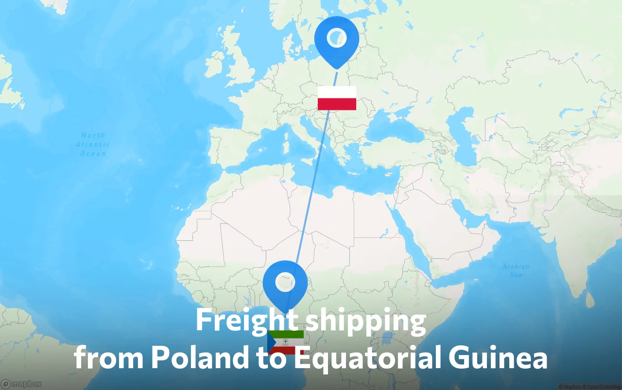 Shipping route from Poland to Equatorial Guinea