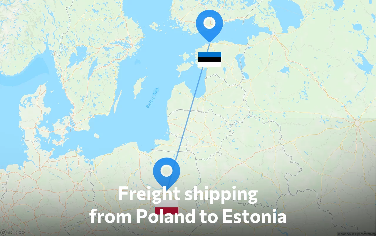 Shipping route from Poland to Estonia