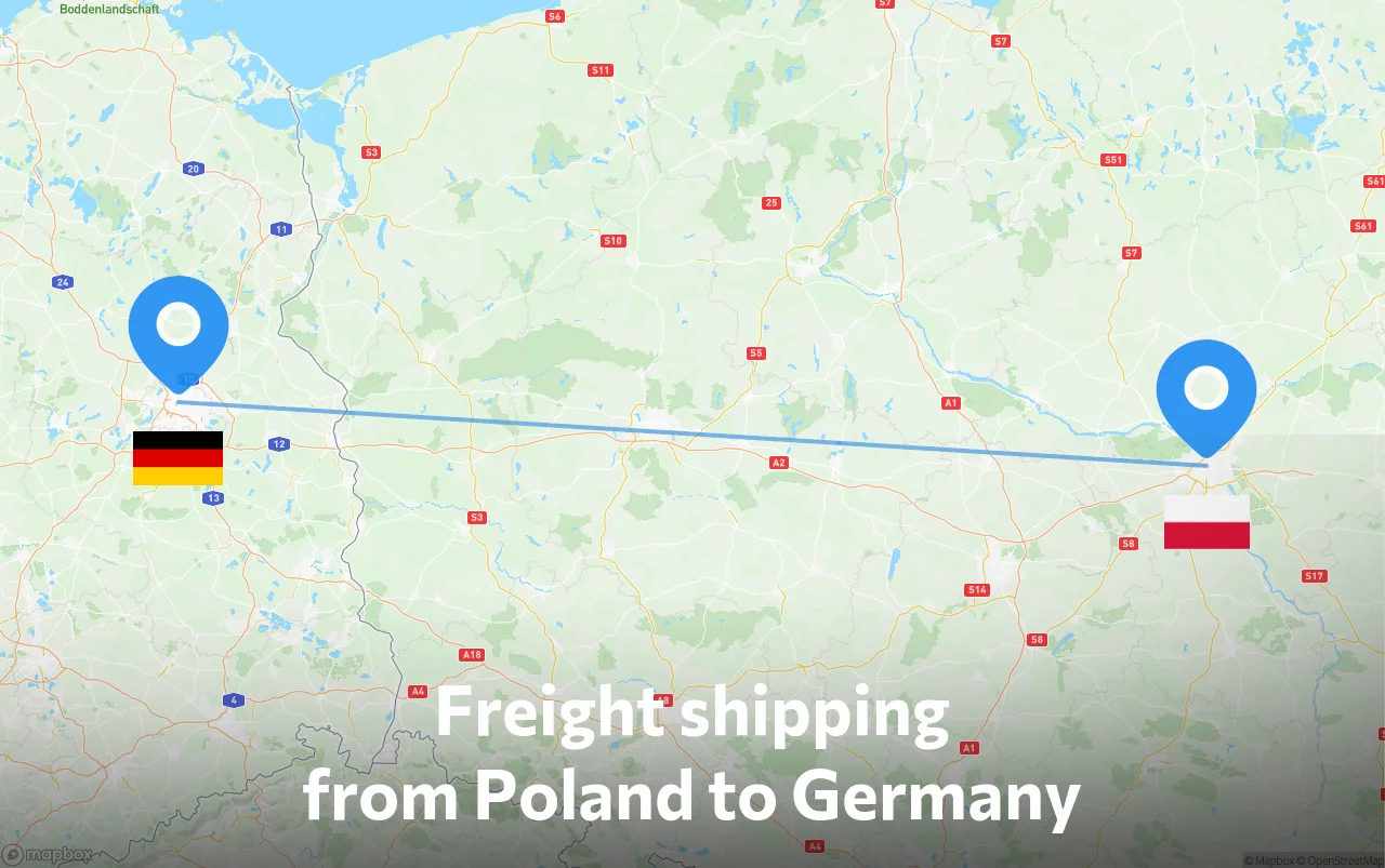 Shipping route from Poland to Germany