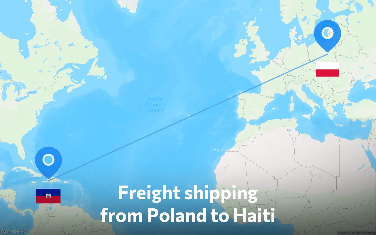 Shipping route from Poland to Haiti