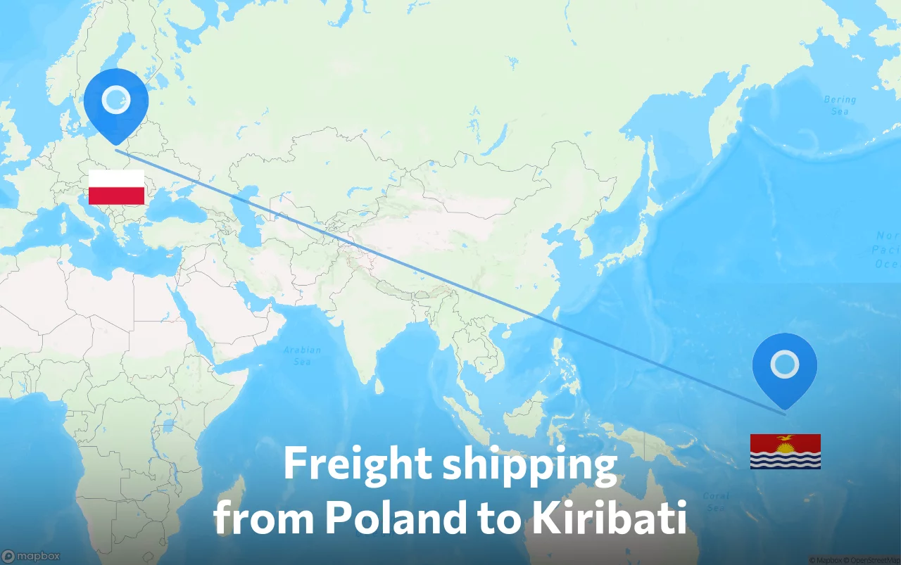 Shipping route from Poland to Kiribati
