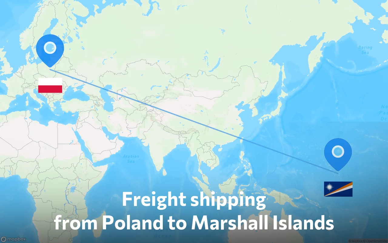 Shipping route from Poland to Marshall Islands