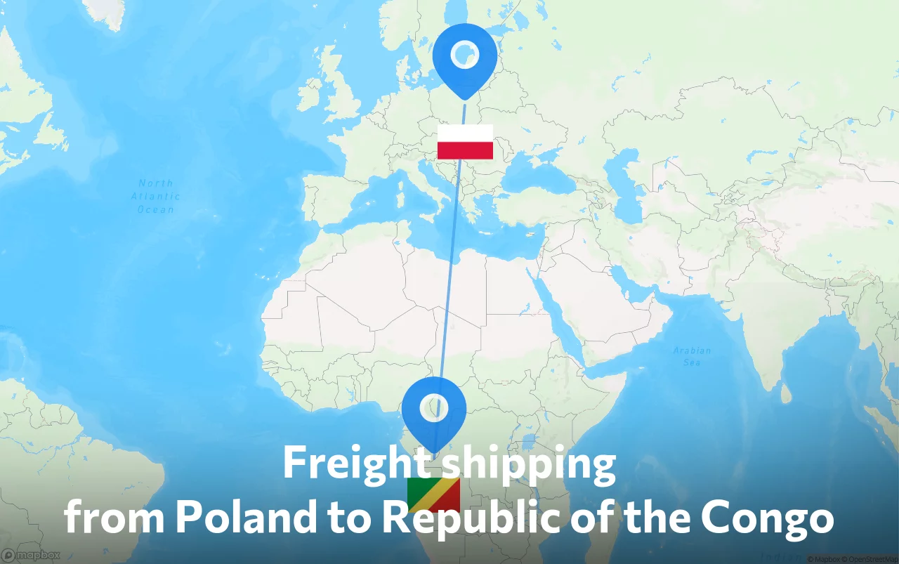 Shipping route from Poland to Republic of the Congo