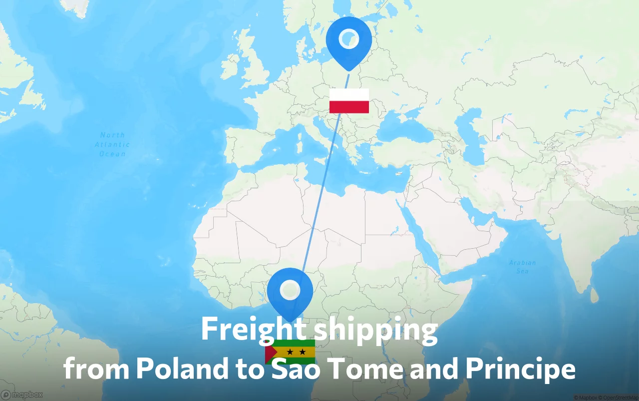 Shipping route from Poland to Sao Tome and Principe