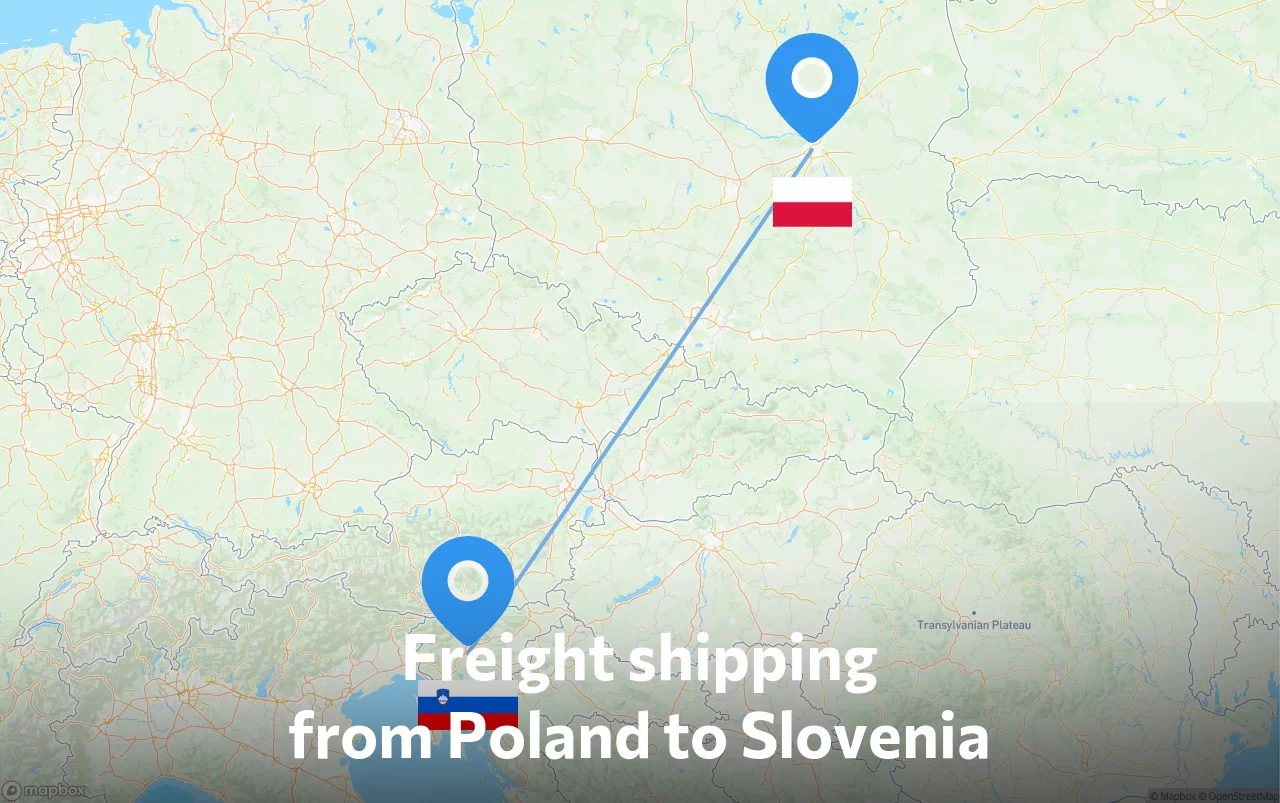 Shipping route from Poland to Slovenia