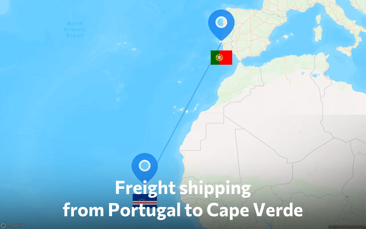 Shipping route from Portugal to Cape Verde