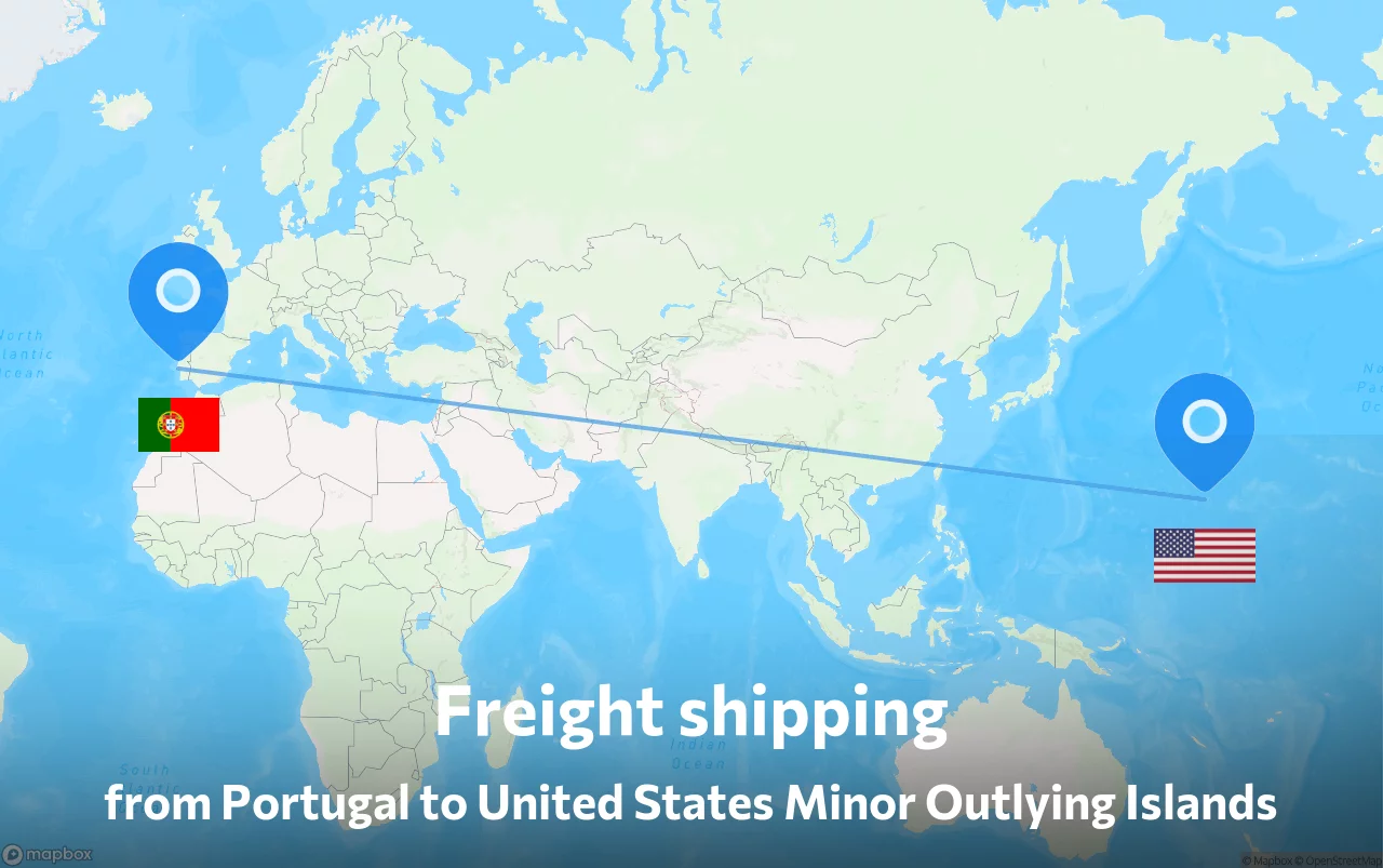 Shipping route from Portugal to United States Minor Outlying Islands