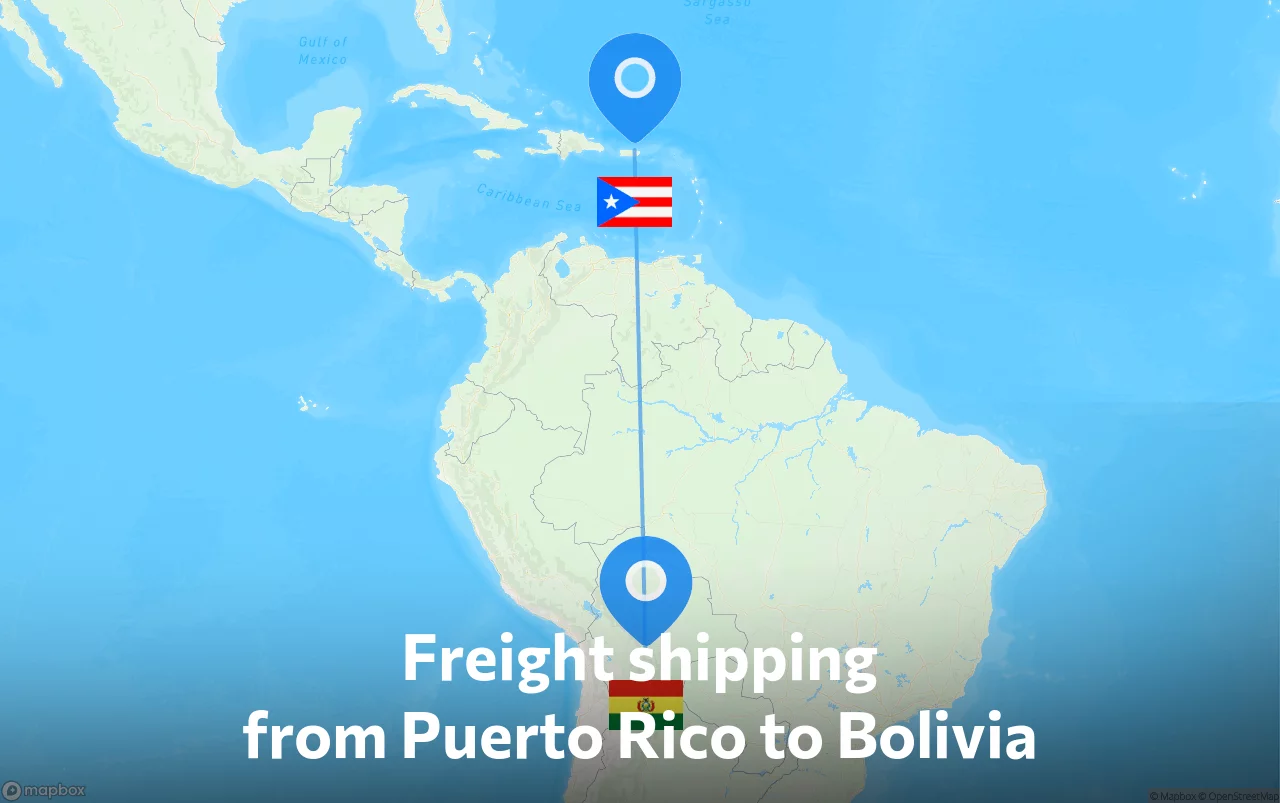 Shipping route from Puerto Rico to Bolivia