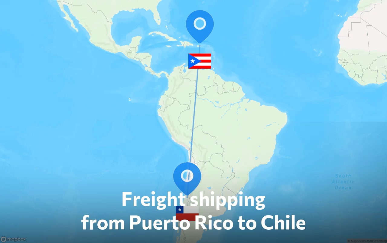 Shipping route from Puerto Rico to Chile