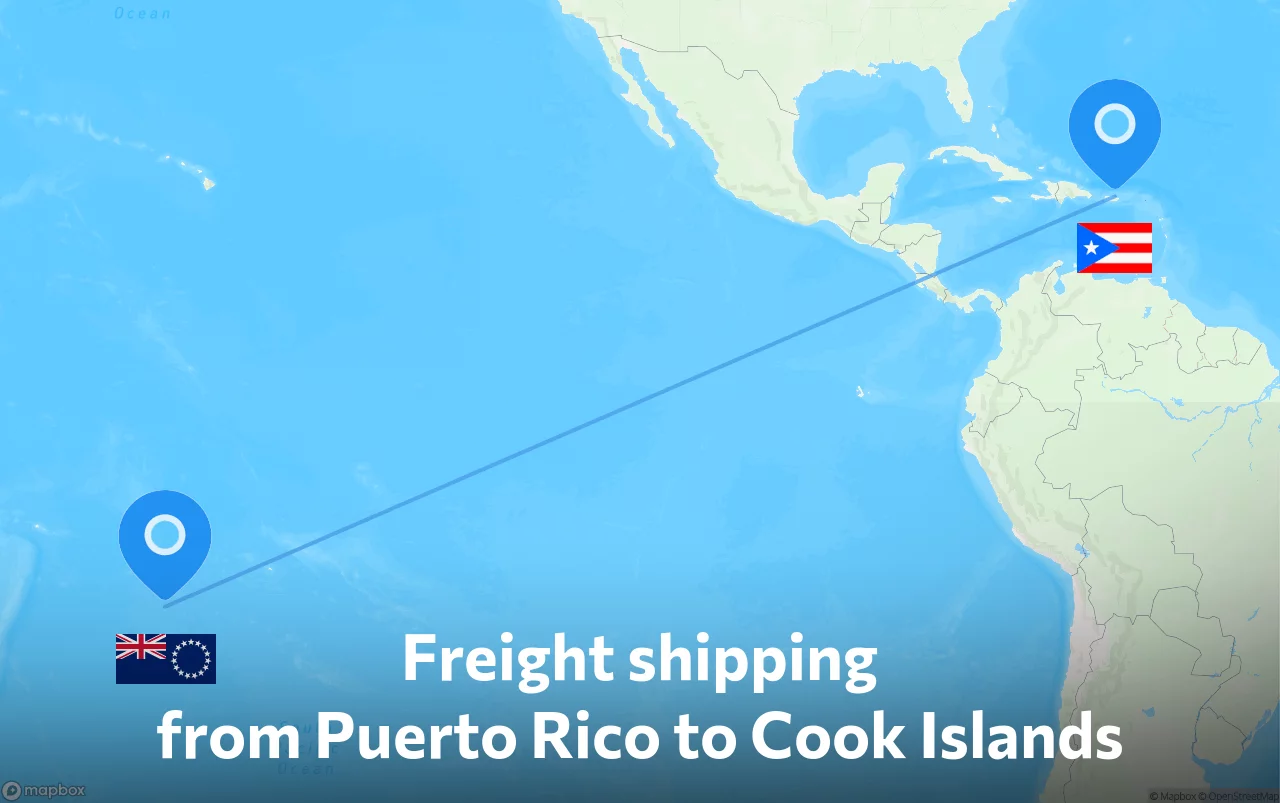 Shipping route from Puerto Rico to Cook Islands