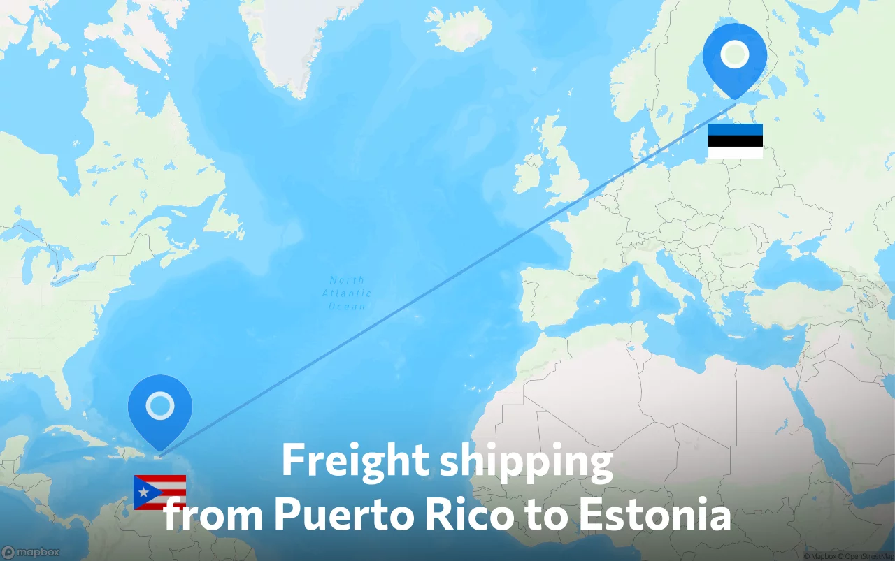 Shipping route from Puerto Rico to Estonia