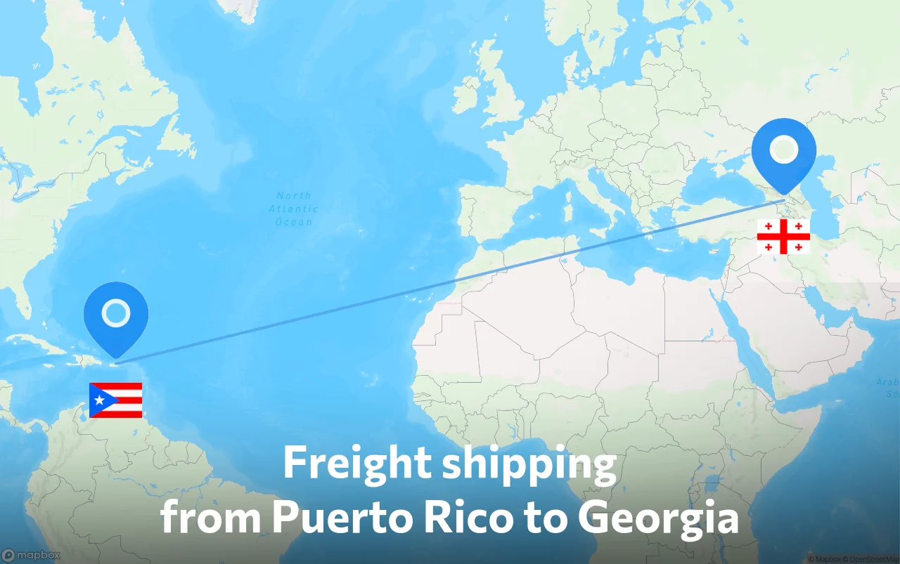 Shipping route from Puerto Rico to Georgia