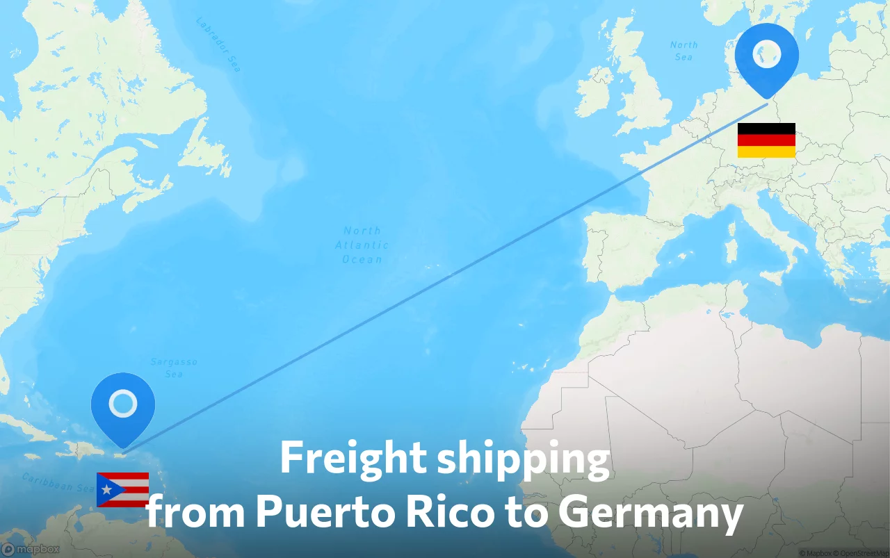 Shipping route from Puerto Rico to Germany