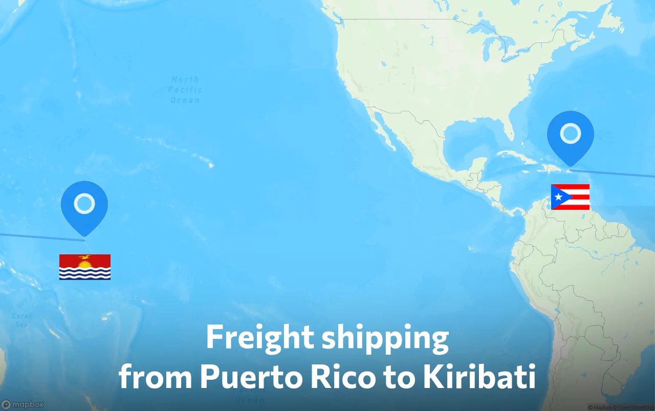 Shipping route from Puerto Rico to Kiribati