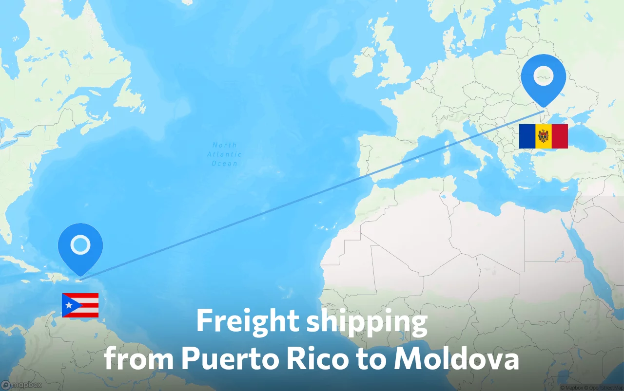 Shipping route from Puerto Rico to Moldova