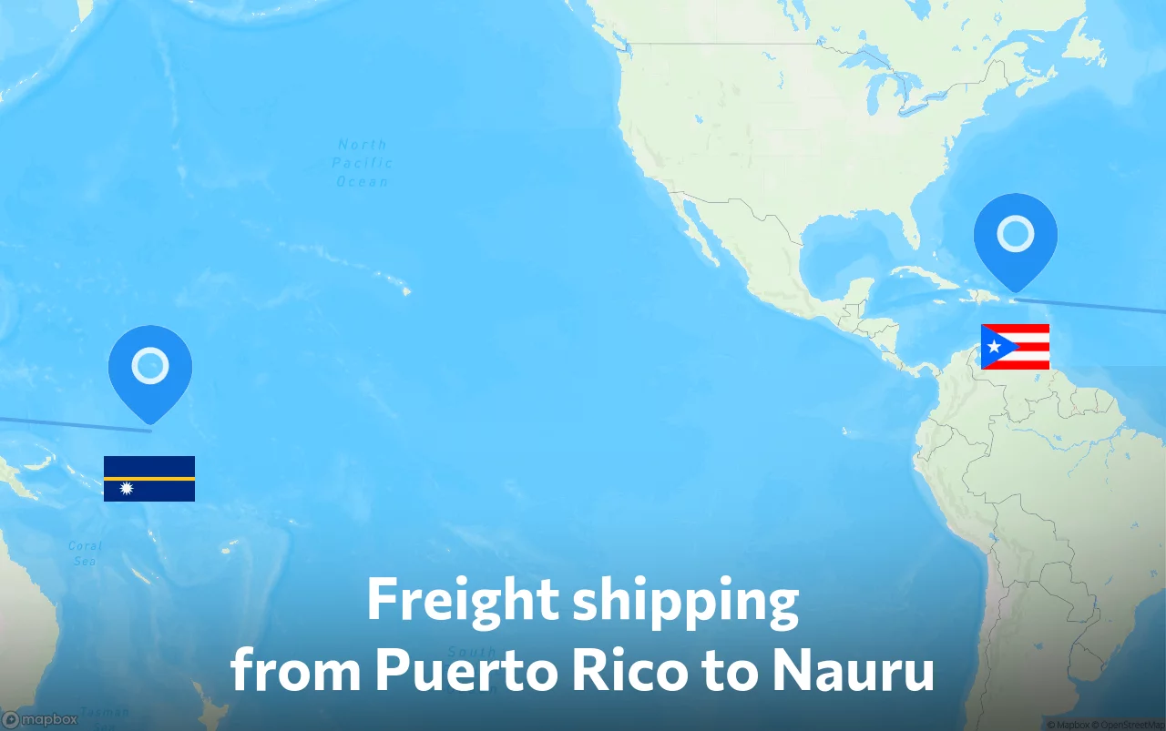 Shipping route from Puerto Rico to Nauru