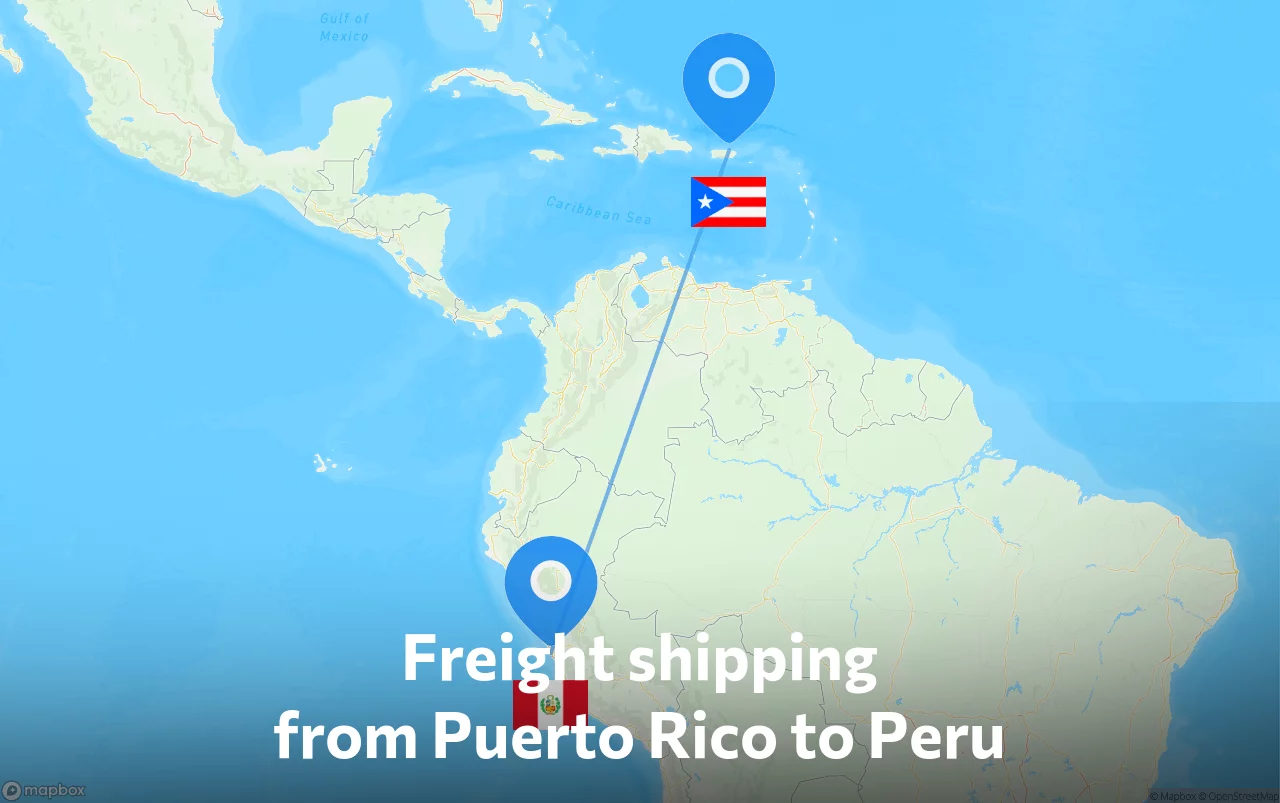 Shipping route from Puerto Rico to Peru