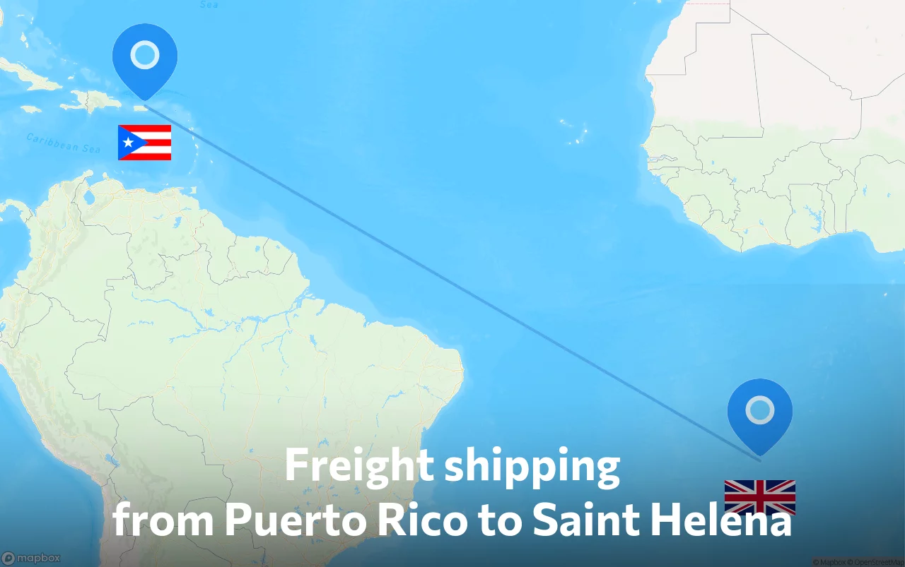 Shipping route from Puerto Rico to Saint Helena