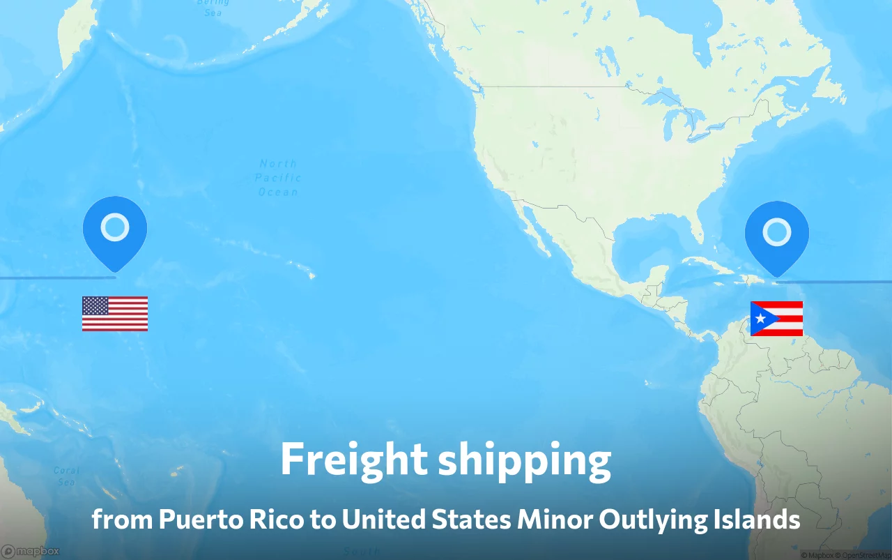 Shipping route from Puerto Rico to United States Minor Outlying Islands