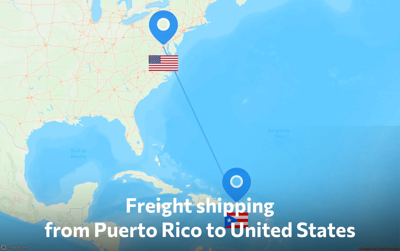 Shipping route from Puerto Rico to United States