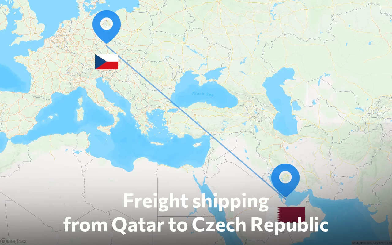Shipping route from Qatar to Czech Republic