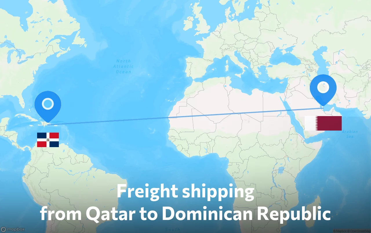 Shipping route from Qatar to Dominican Republic