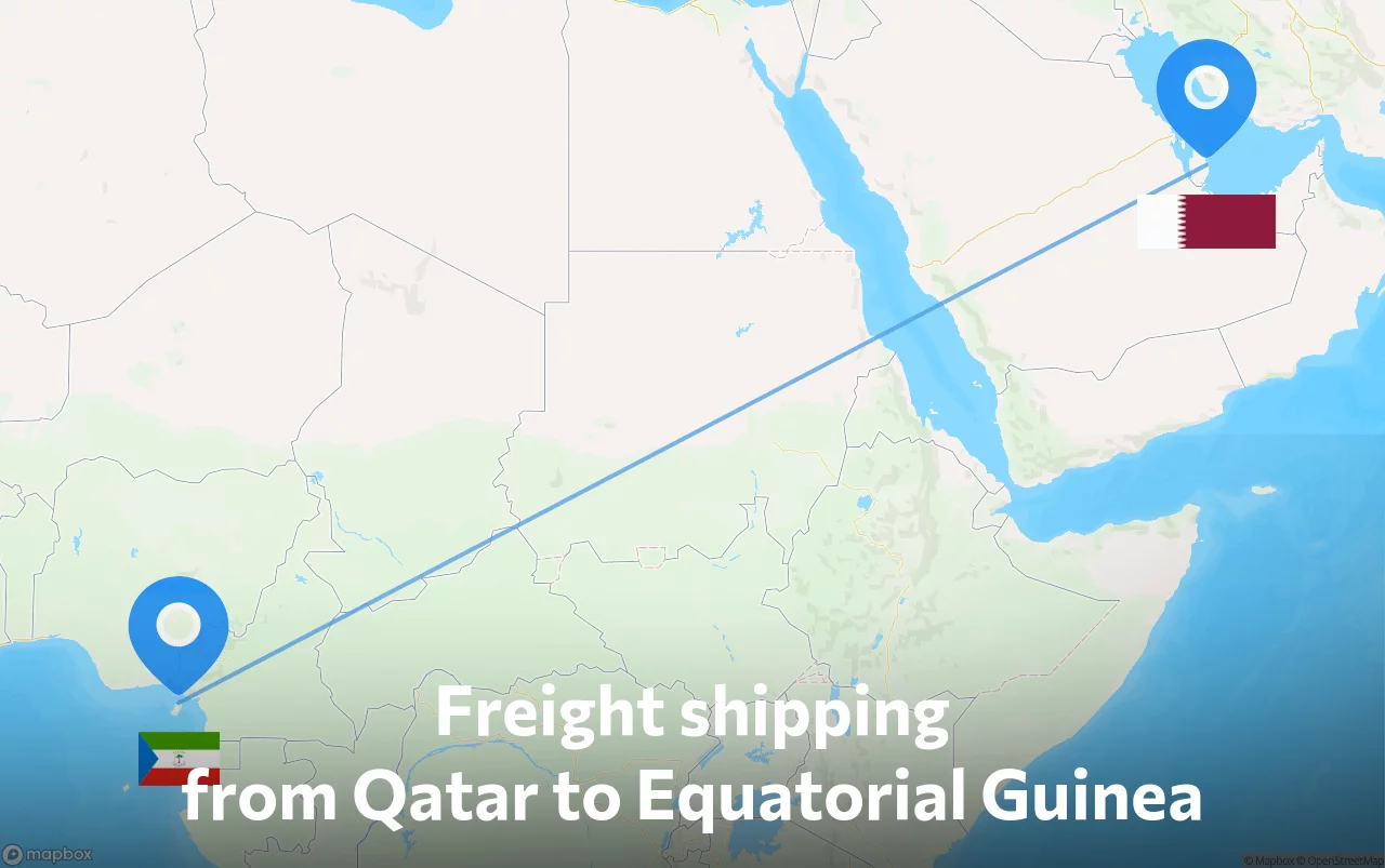 Shipping route from Qatar to Equatorial Guinea