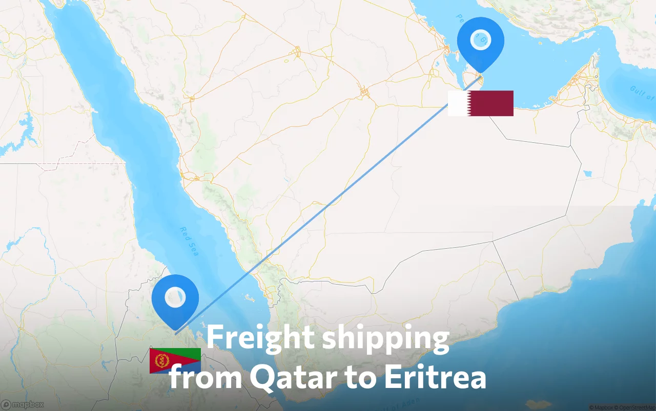 Shipping route from Qatar to Eritrea