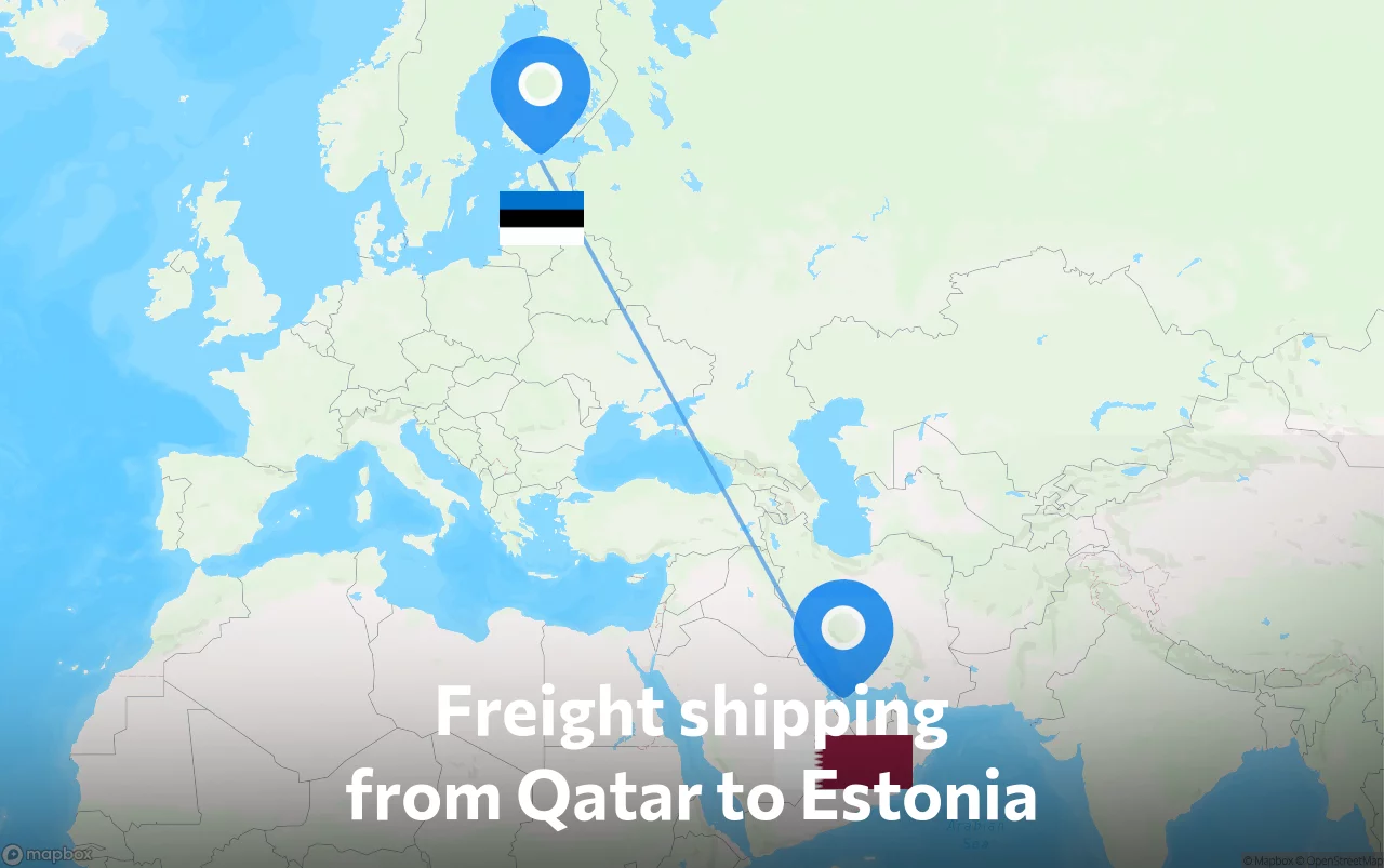 Shipping route from Qatar to Estonia