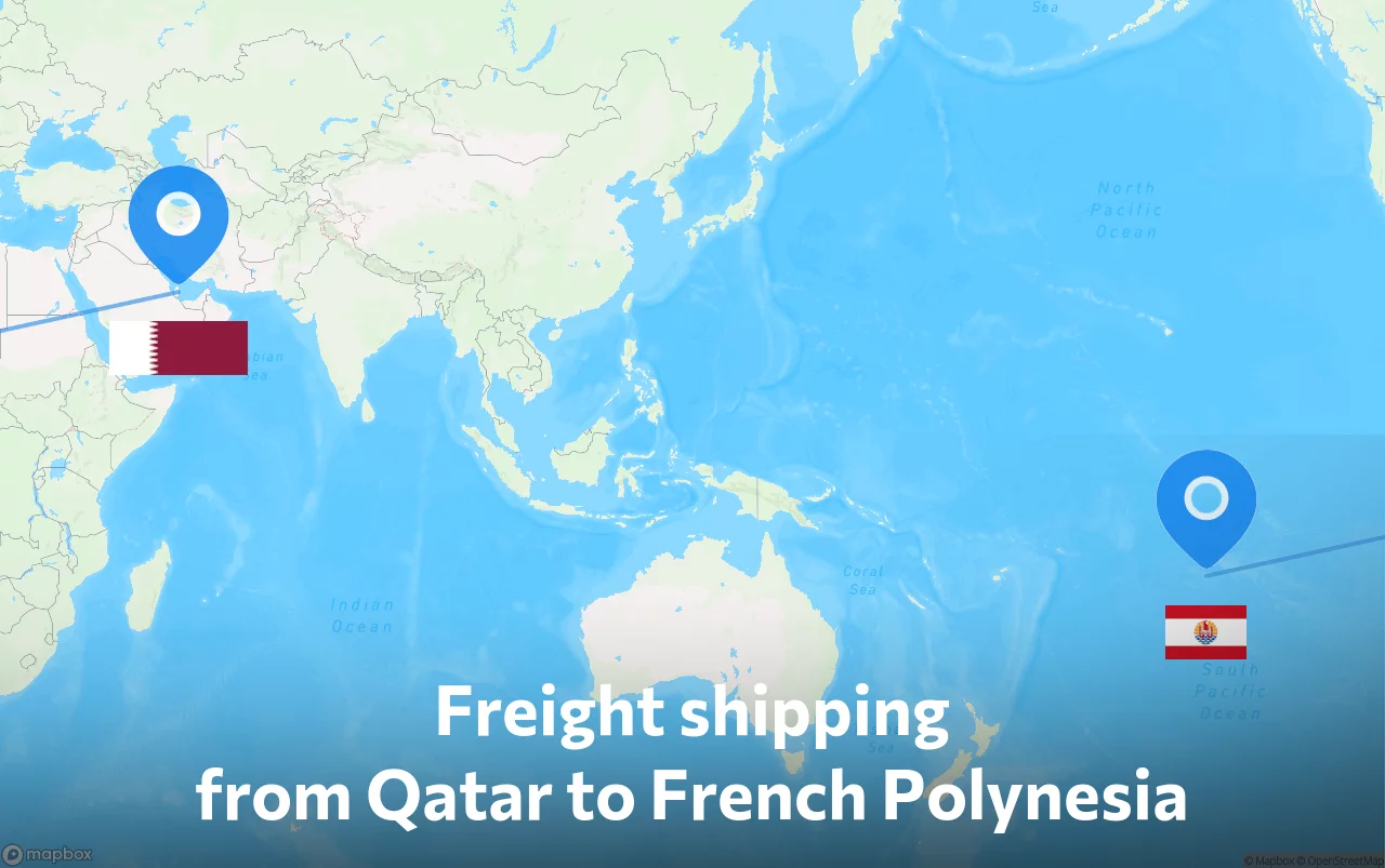 Shipping route from Qatar to French Polynesia