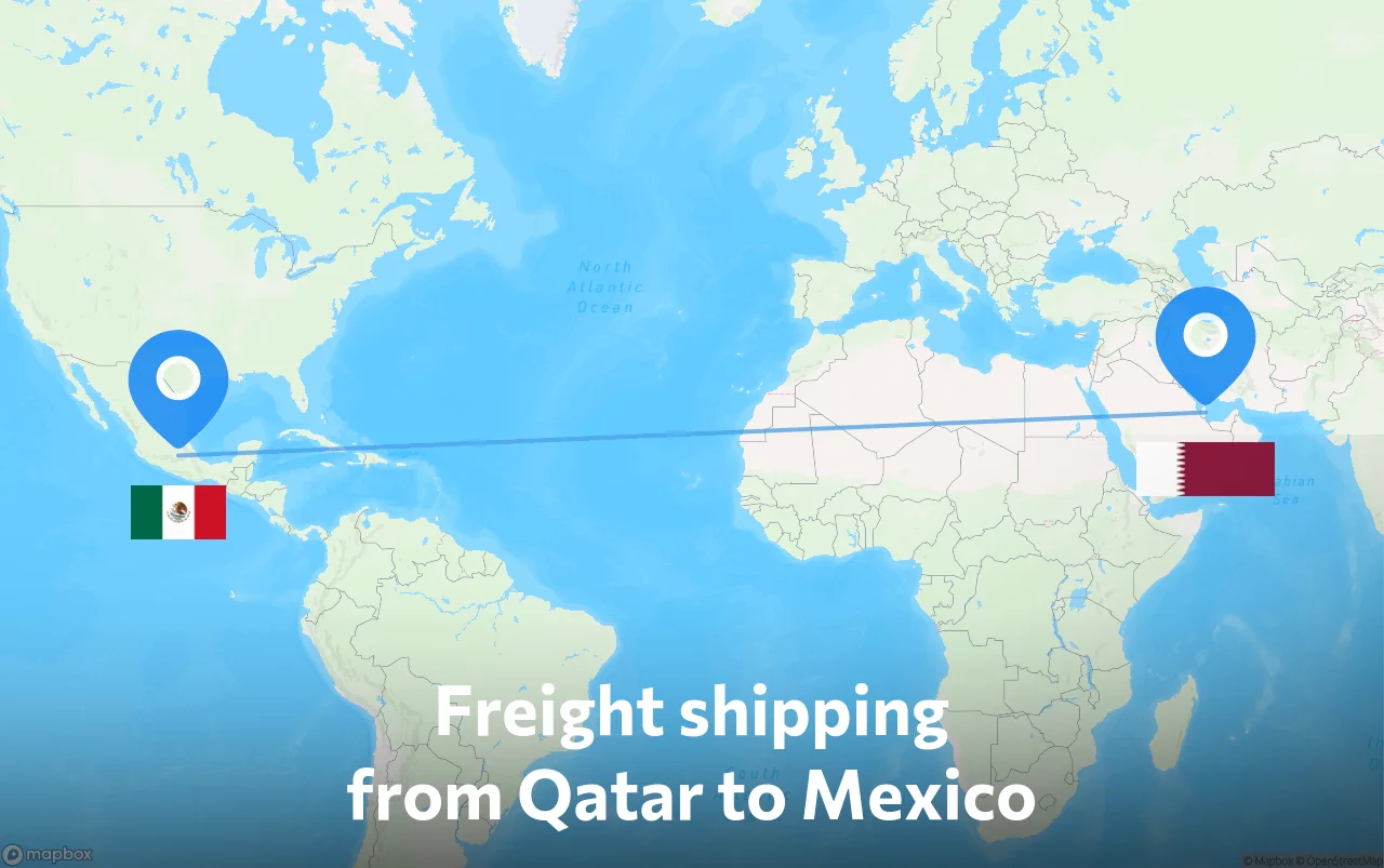Shipping route from Qatar to Mexico