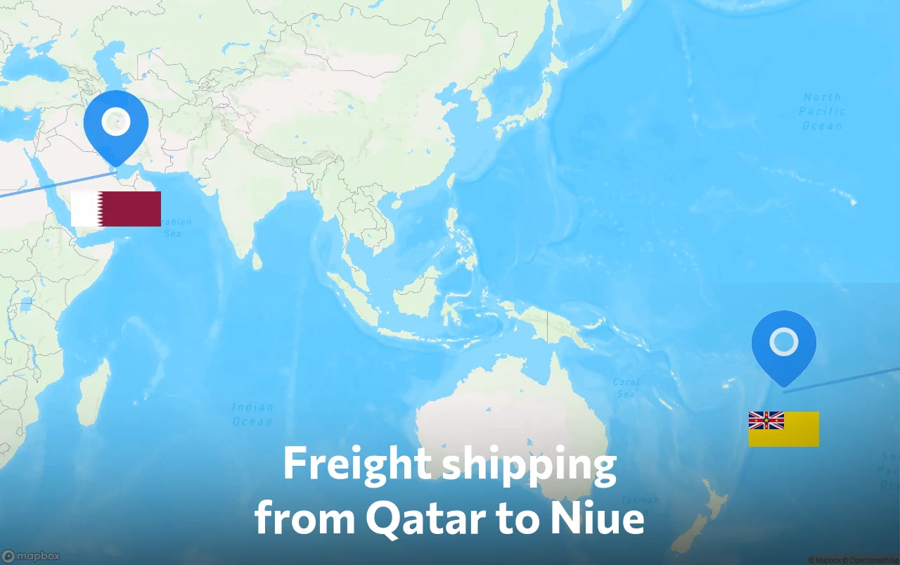 Shipping route from Qatar to Niue
