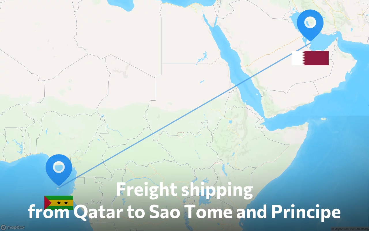 Shipping route from Qatar to Sao Tome and Principe