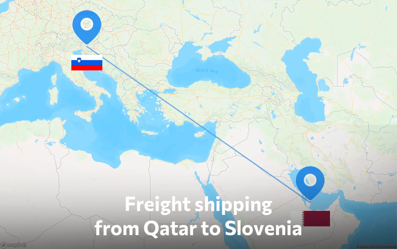 Shipping route from Qatar to Slovenia