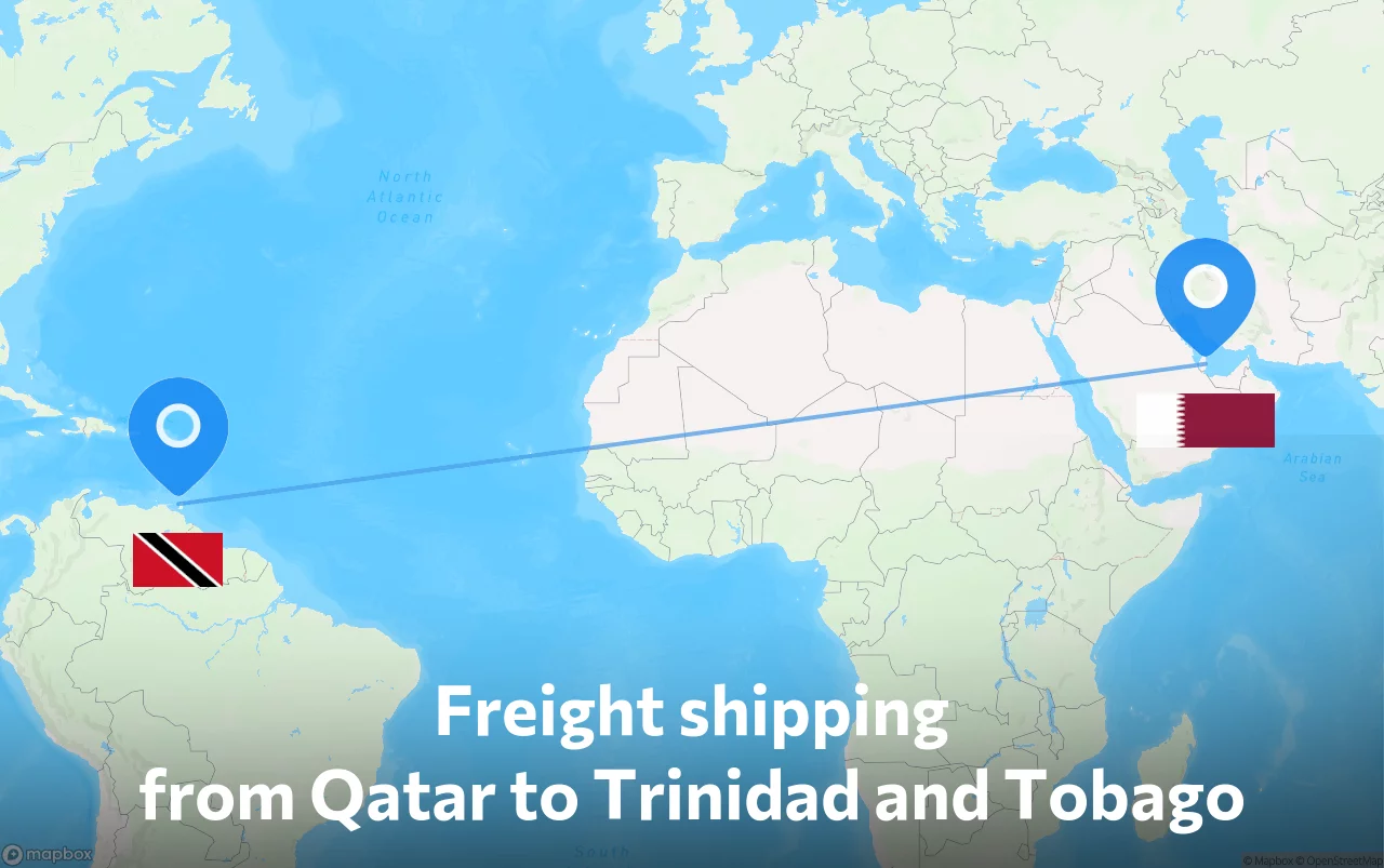 Shipping route from Qatar to Trinidad and Tobago
