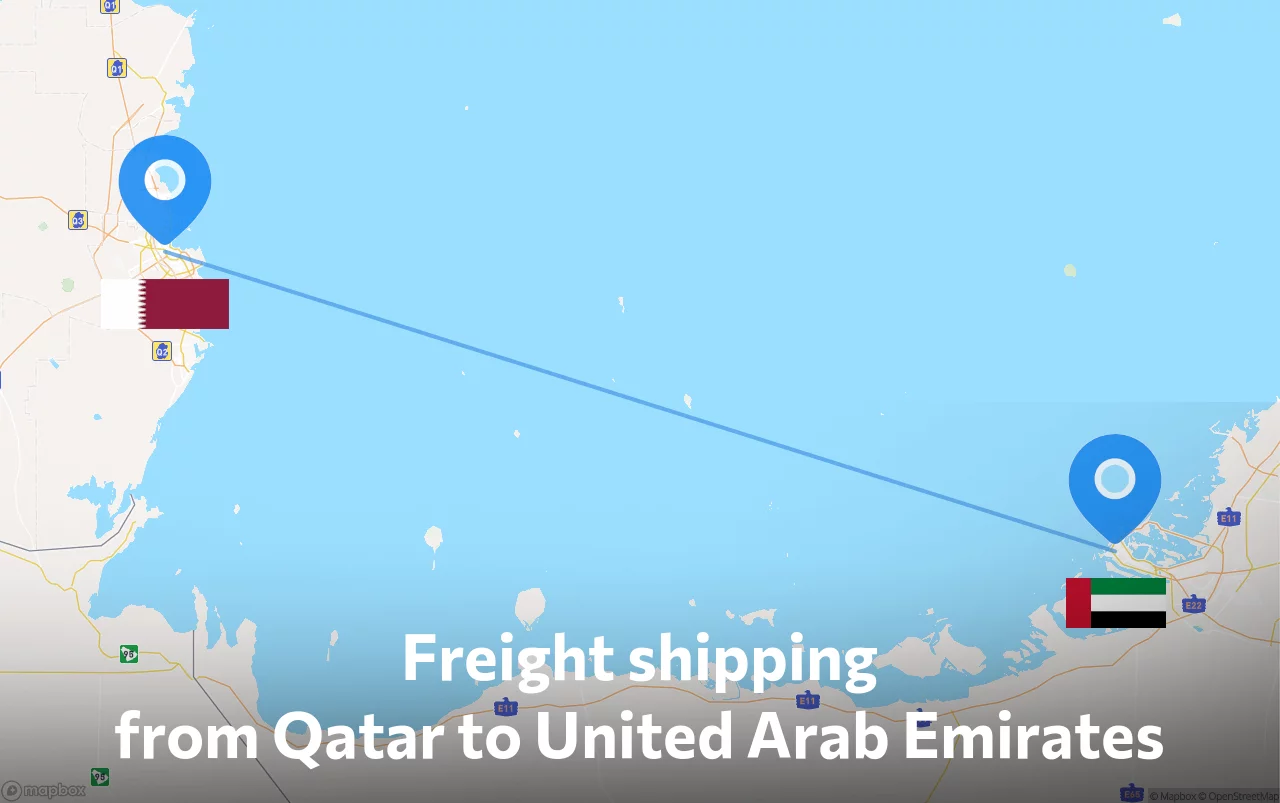 Shipping route from Qatar to United Arab Emirates