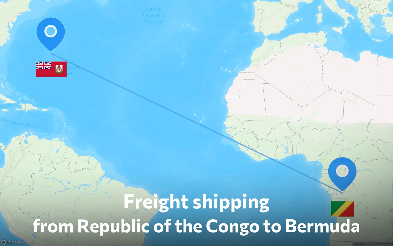 Shipping route from Republic of the Congo to Bermuda