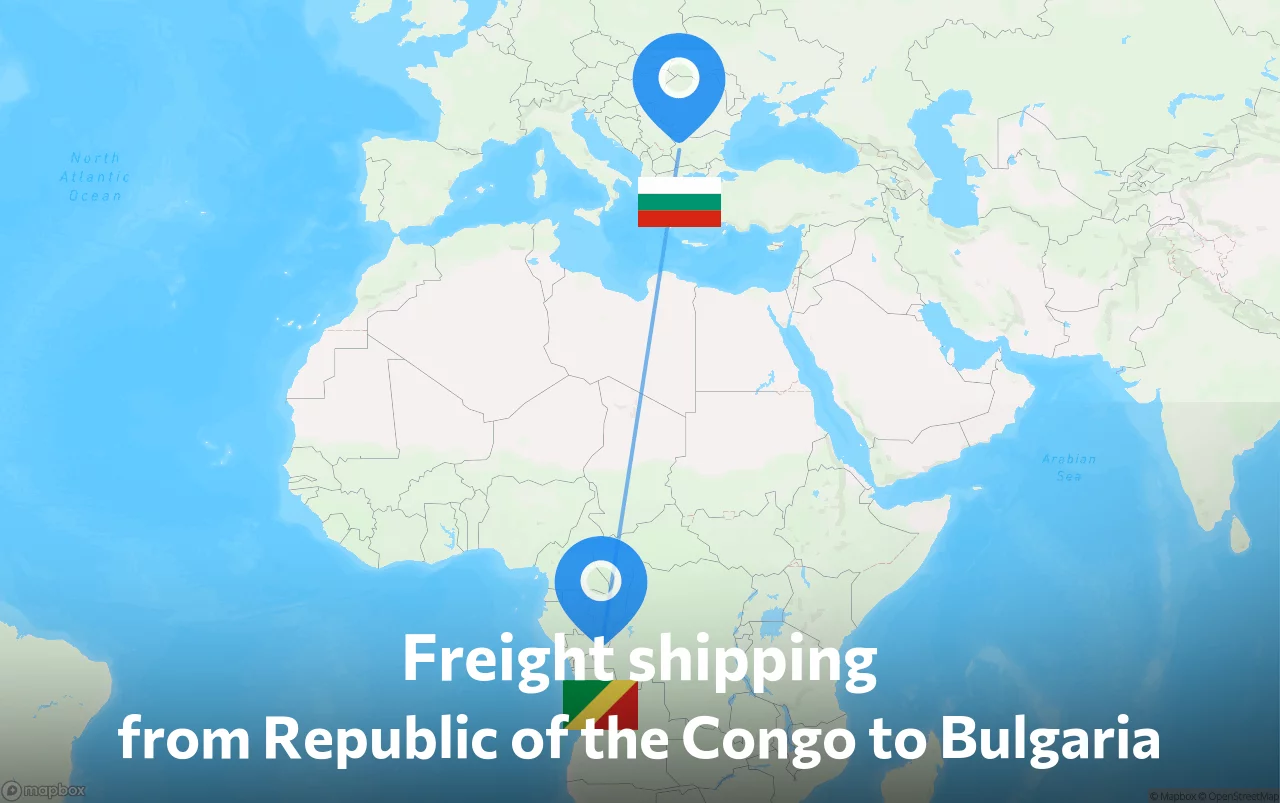Shipping route from Republic of the Congo to Bulgaria
