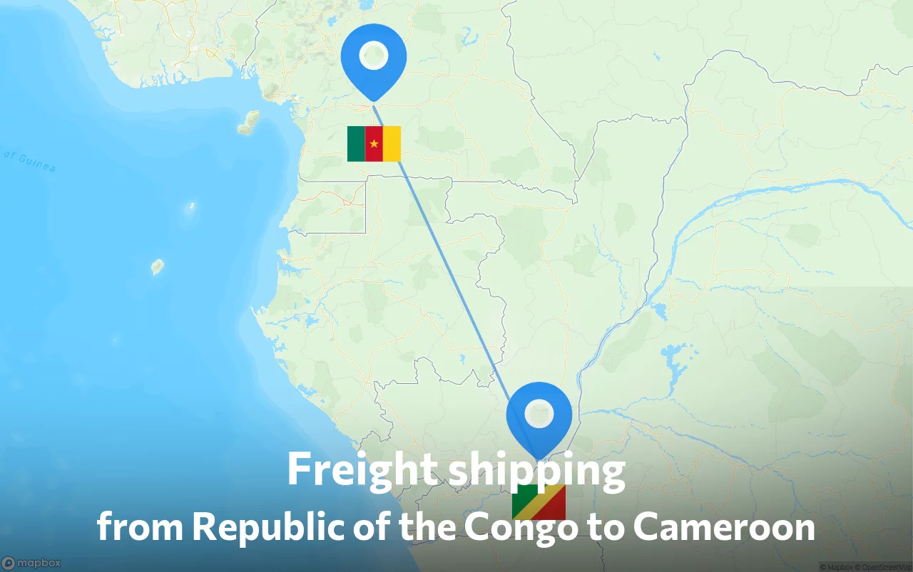 Shipping route from Republic of the Congo to Cameroon