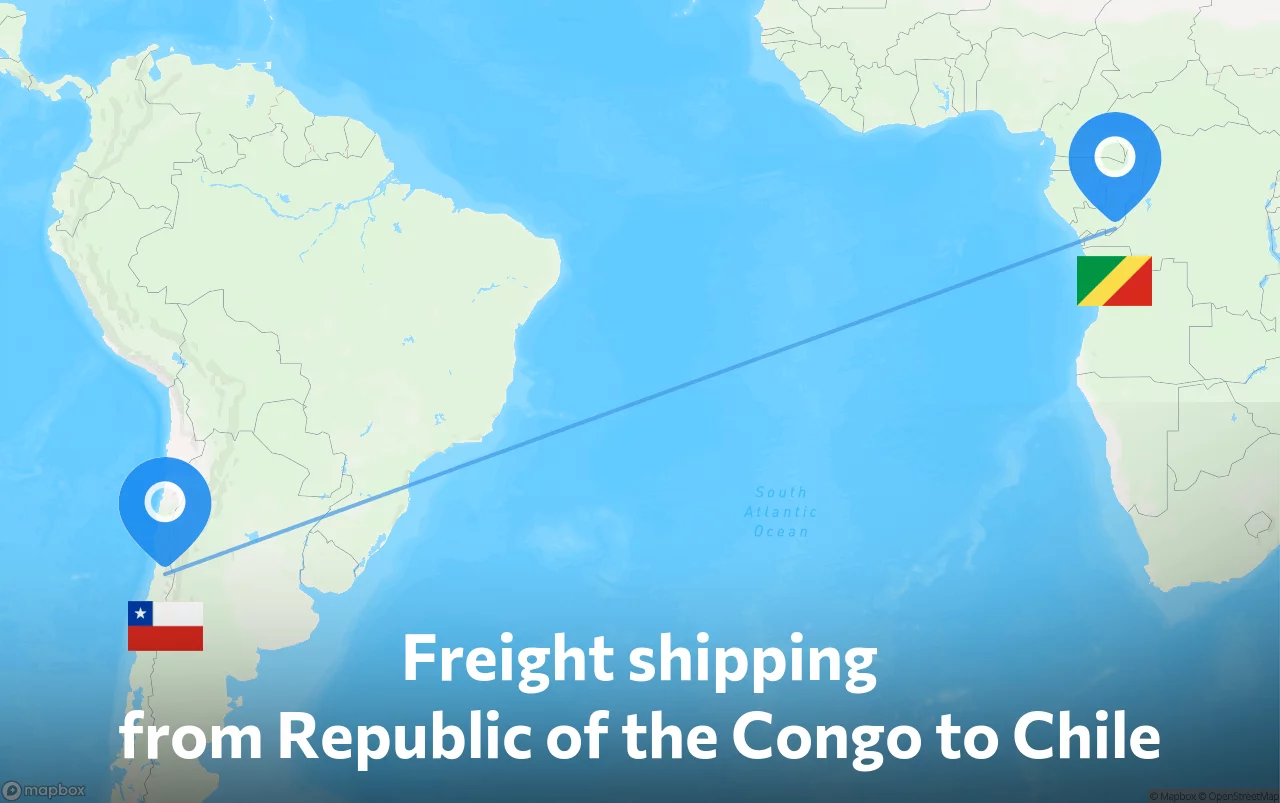 Shipping route from Republic of the Congo to Chile