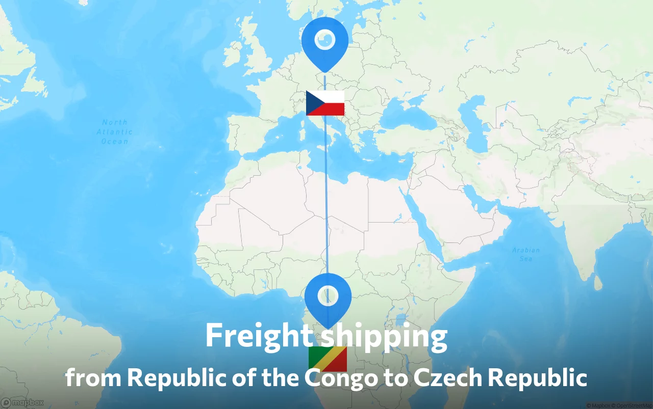 Shipping route from Republic of the Congo to Czech Republic
