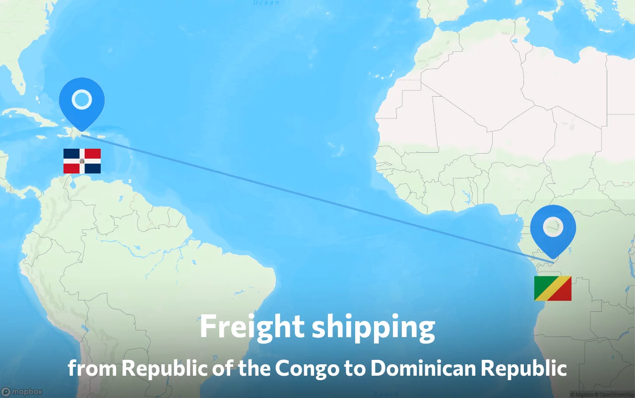 Shipping route from Republic of the Congo to Dominican Republic
