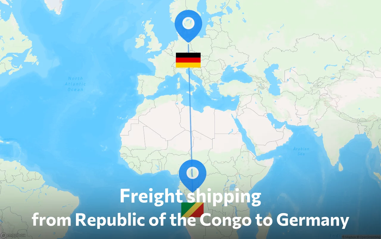 Shipping route from Republic of the Congo to Germany