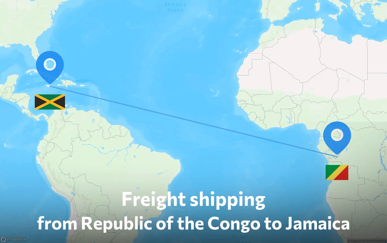 Shipping route from Republic of the Congo to Jamaica