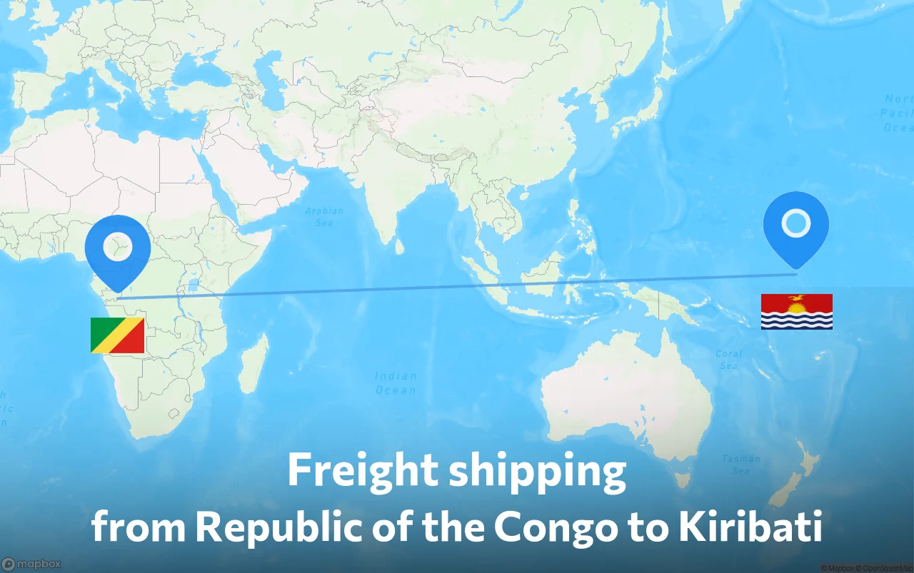 Shipping route from Republic of the Congo to Kiribati