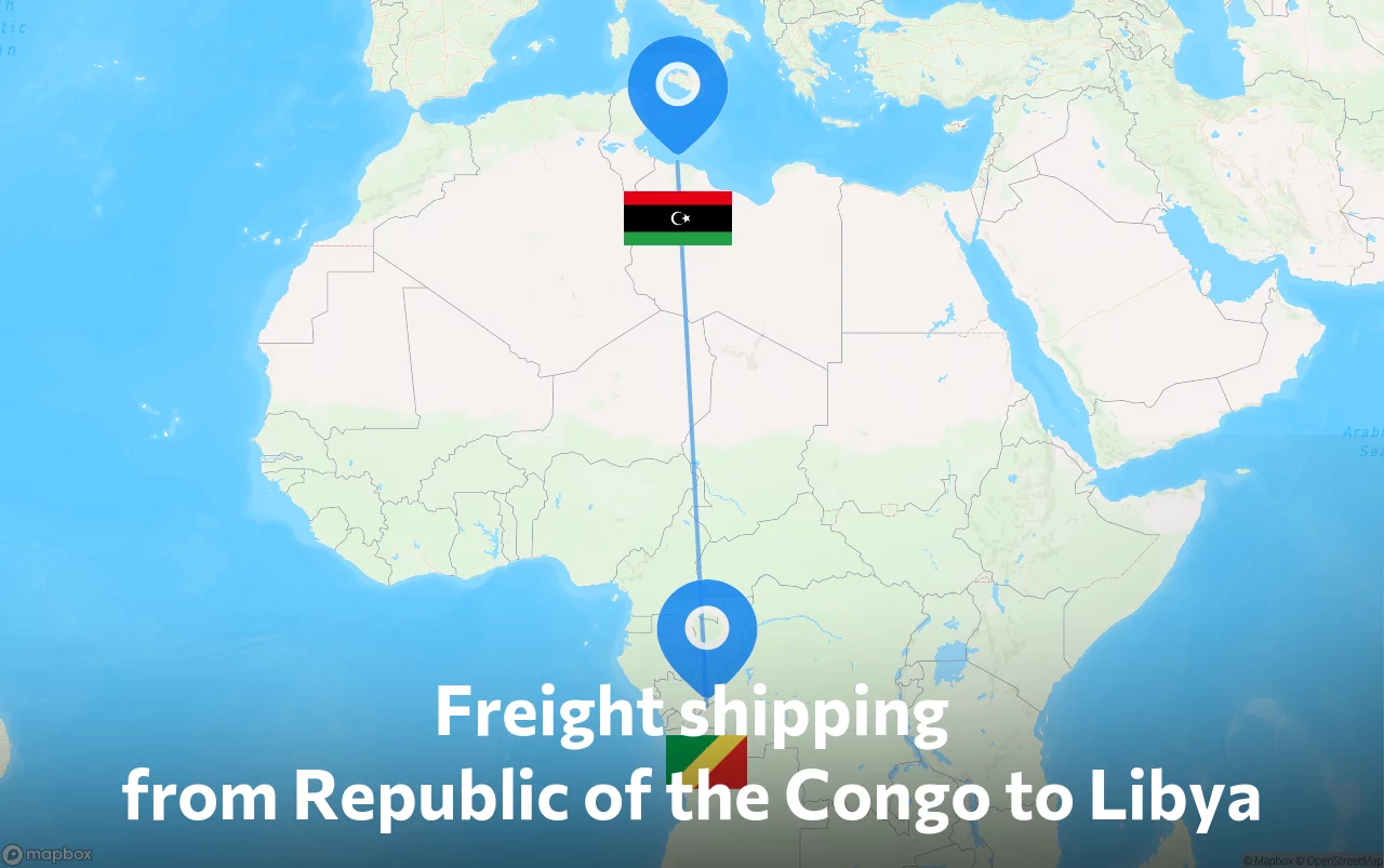 Shipping route from Republic of the Congo to Libya