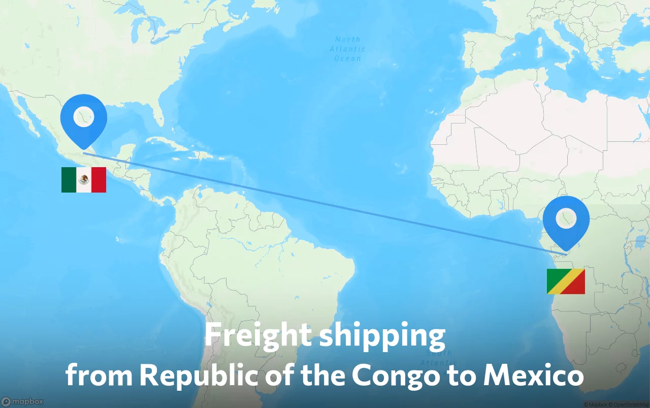 Shipping route from Republic of the Congo to Mexico
