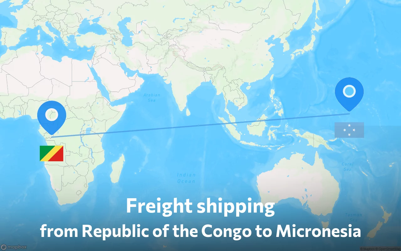 Shipping route from Republic of the Congo to Micronesia
