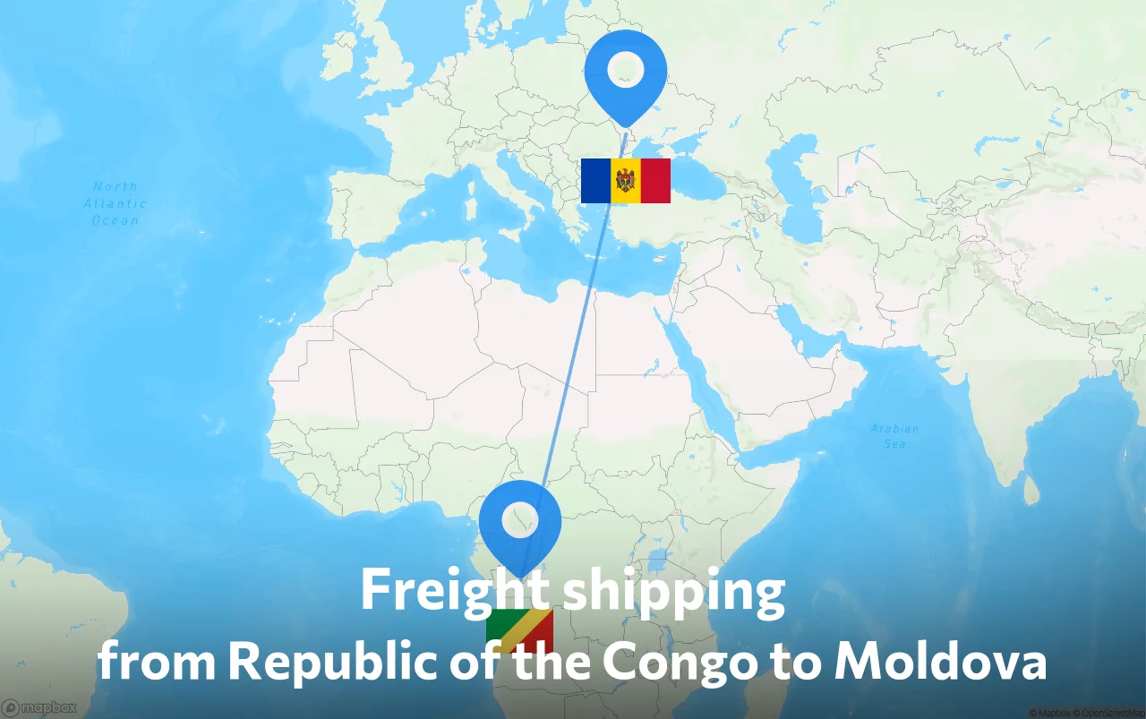 Shipping route from Republic of the Congo to Moldova