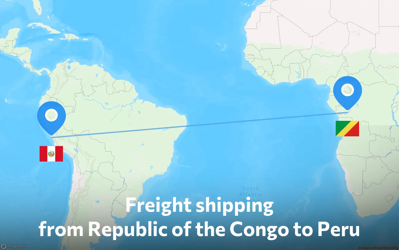 Shipping route from Republic of the Congo to Peru